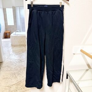 GAP Black Track Pants Beige Tan Side Stripes Small Petite